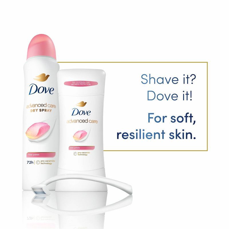 slide 5 of 9, Dove Beauty Advanced Care Rose Petals 72-Hour Women's Antiperspirant & Deodorant Dry Spray - 3.8oz, 3.8 oz