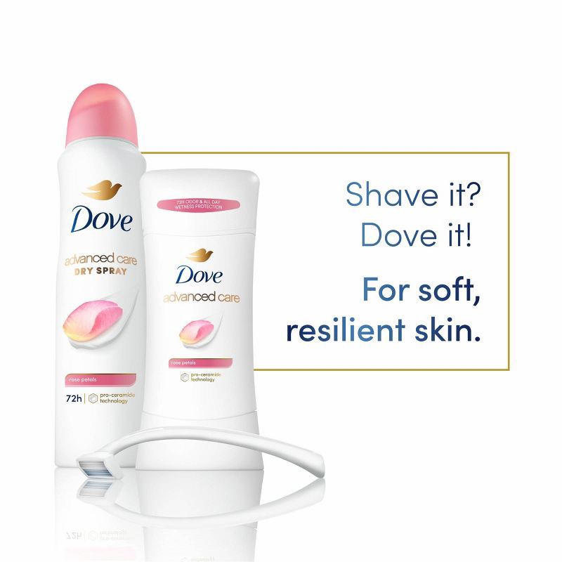 slide 6 of 10, Dove Beauty Advanced Care Rose Petals 72-Hour Women's Antiperspirant & Deodorant Dry Spray - 3.8oz, 3.8 oz