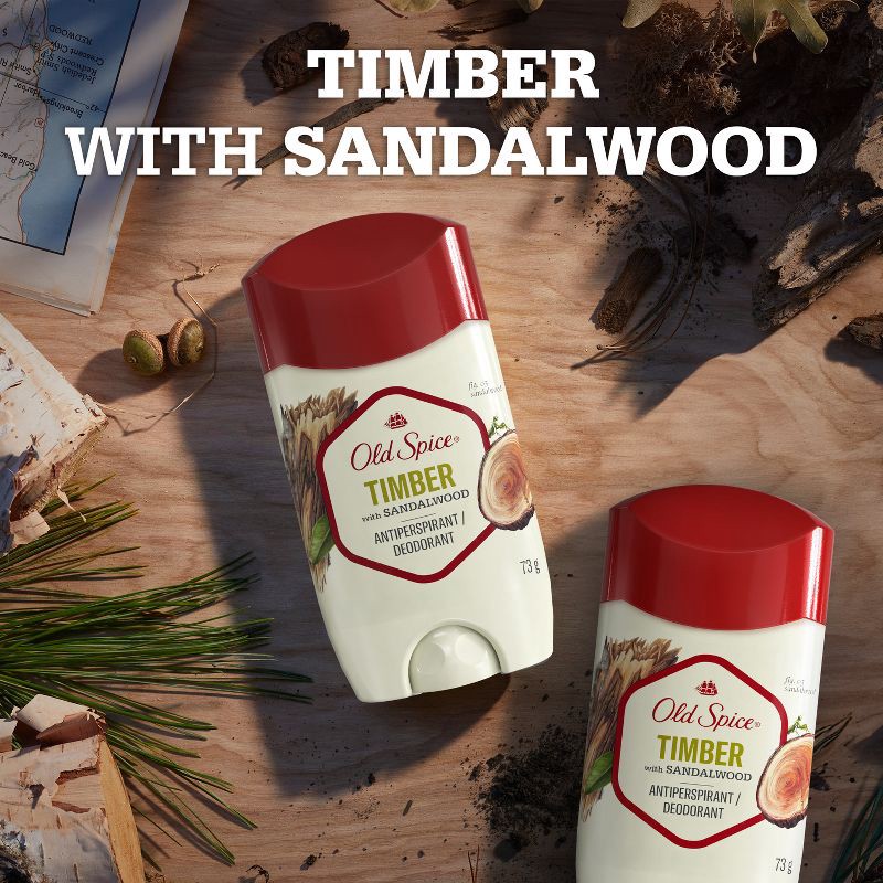 slide 6 of 8, Old Spice Men's Timber with Sandalwood Antiperspirant Deodorant - 2.6oz/2pk, 2 ct; 2.6 oz