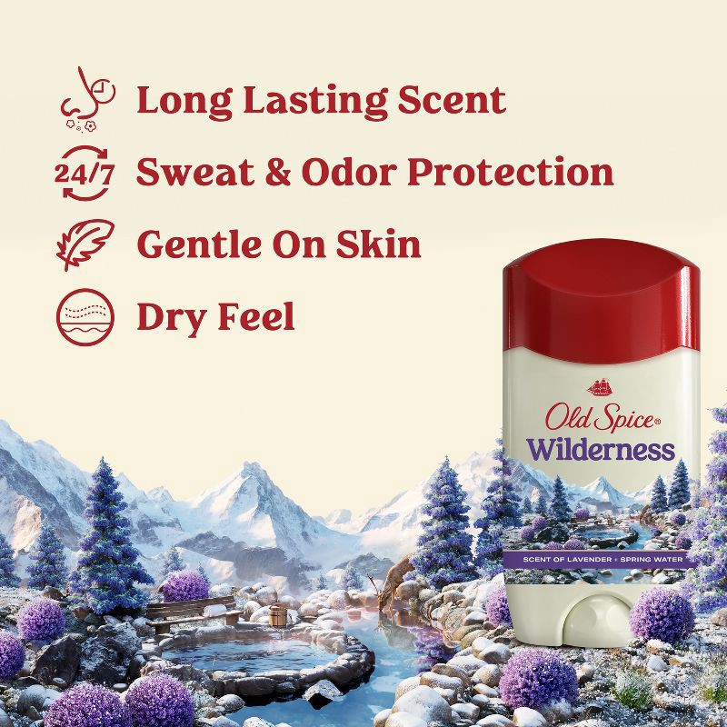 slide 4 of 9, Old Spice Men's Wilderness with Lavender Antiperspirant & Deodorant - 2.6oz, 2.6 oz