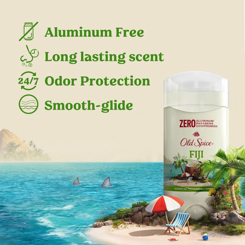 slide 3 of 9, Old Spice Men's Deodorant Fiji with Palm Tree - Aluminum-Free 3oz, 3 oz