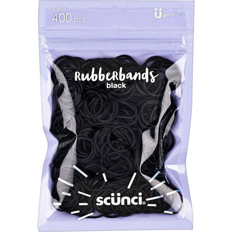 slide 1 of 4, scunci scünci Kids Polyband Rubber Hair Ties - Black - 400pcs, 400 ct