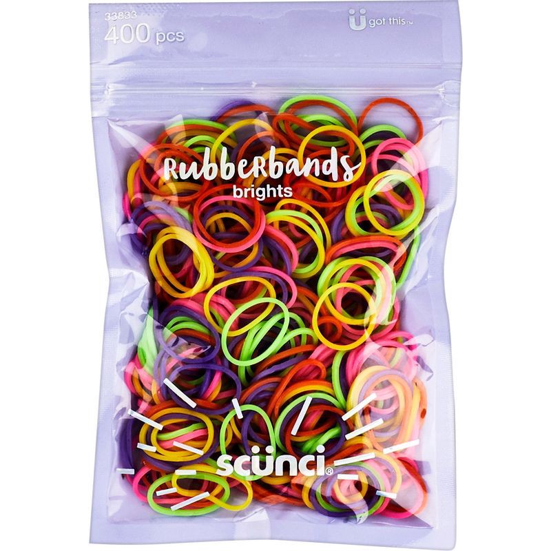 slide 1 of 4, scunci scünci Kids Polyband Rubber Hair Ties - Brights - 400pcs, 400 ct