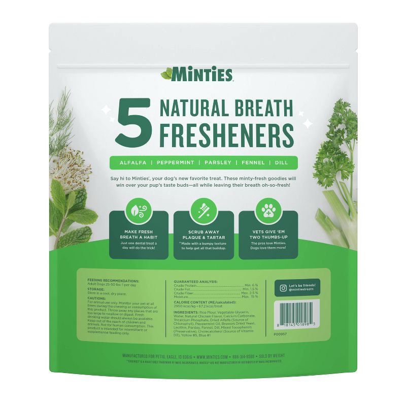 slide 2 of 7, Minties Peppermint Flavor Dental and Hard Chews Dog Treat - 32oz, 32 oz