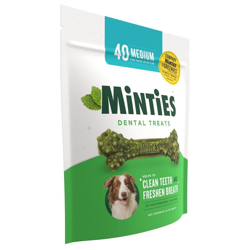 slide 3 of 7, VetIQ Minties - Dental in Peppermint Flavor Dog Treat - Medium/Large - 32oz, 32 oz