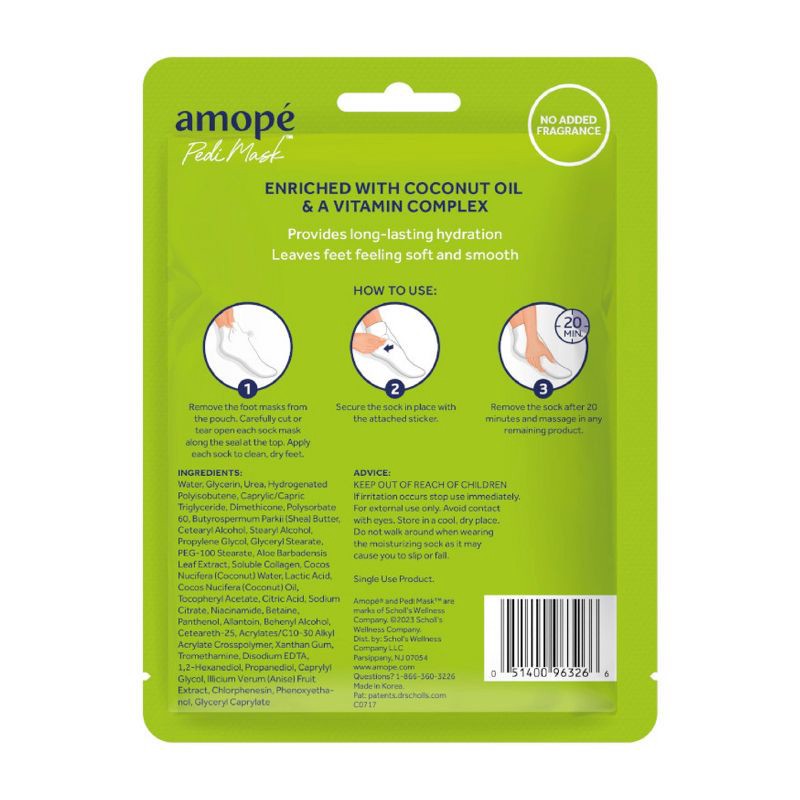 slide 3 of 10, Amope Amopé PediMask 20-Minute Foot Mask - Paradise Found with Coconut Oil - 1 pair, 1 ct