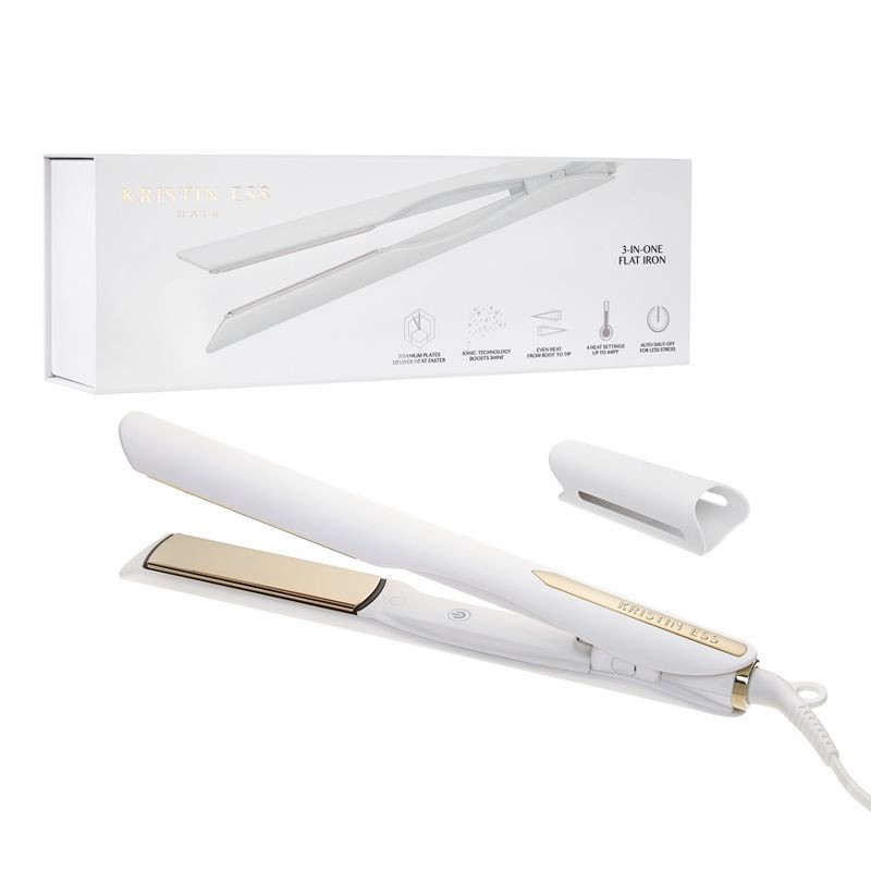 slide 3 of 6, Kristin Ess Titanium Flat Iron Hair Straightener and Curler - Dual Voltage - 1.25", 1 ct