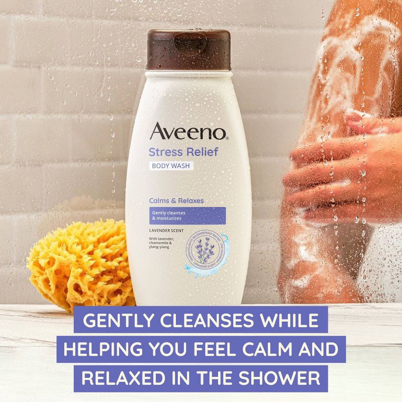 slide 3 of 9, Aveeno Stress Relief Body Wash with Lavender & Chamomile, 33oz, 33 oz