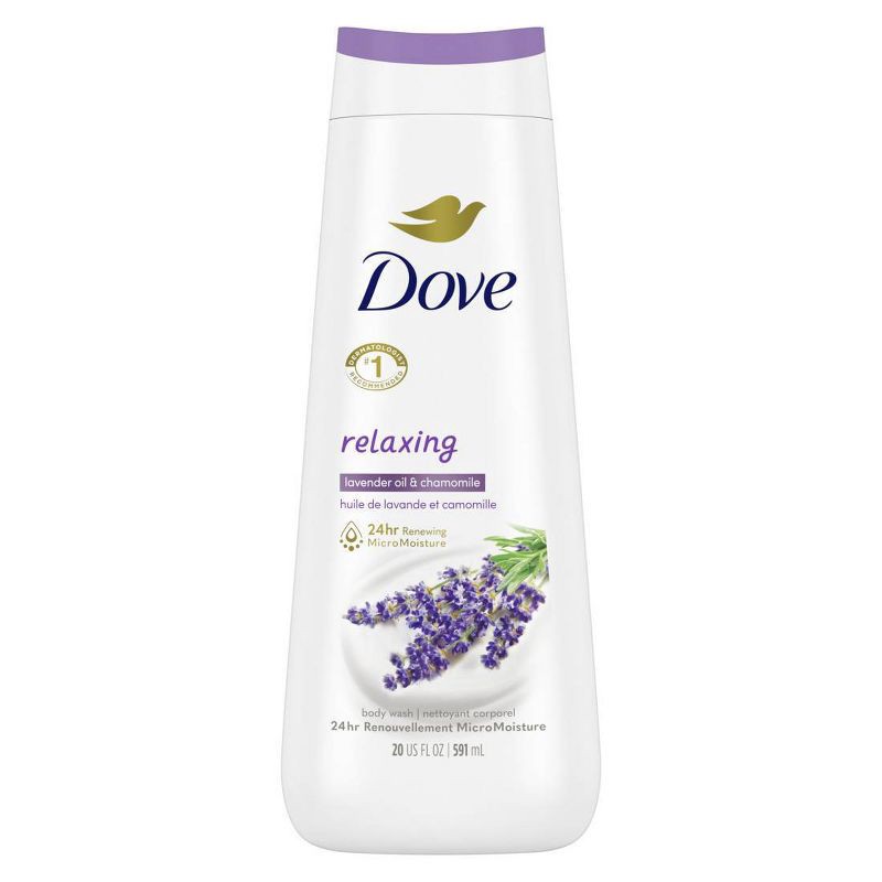 slide 2 of 8, Dove Beauty Dove Relaxing Body Wash - Lavender & Chamomile - 20 fl oz, 20 fl oz