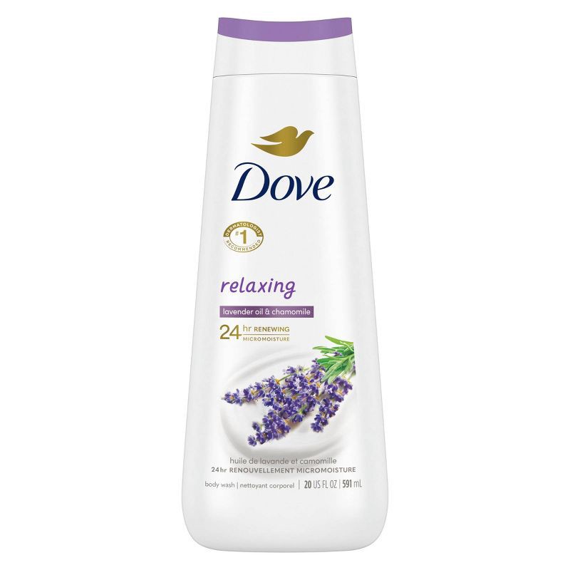 slide 2 of 8, Dove Beauty Dove Relaxing Body Wash - Lavender & Chamomile - 20 fl oz, 20 fl oz