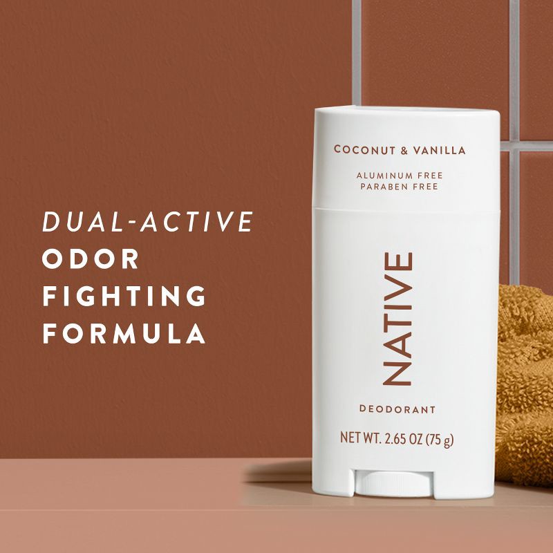 slide 7 of 9, Native Solid Deodorant for Women & Men - Coconut & Vanilla - Aluminum-Free 2.65oz, 2.65 oz