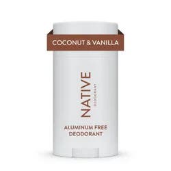 Native Solid Deodorant for Women & Men - Coconut & Vanilla - Aluminum-Free 2.65oz