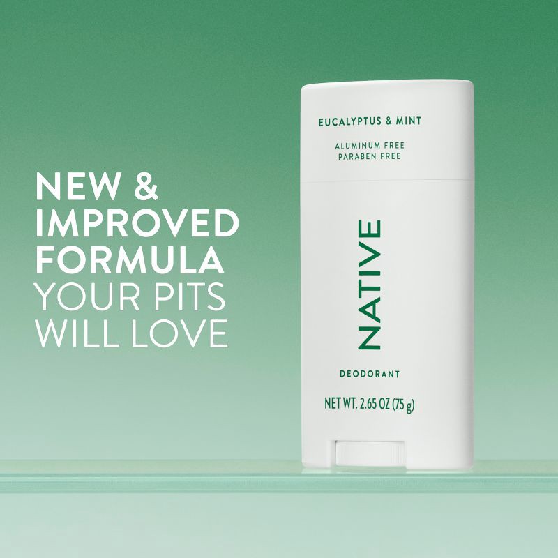 slide 2 of 10, Native Solid Deodorant for Women & Men - Eucalyptus & Mint - Aluminum-Free 2.65oz, 2.65 oz