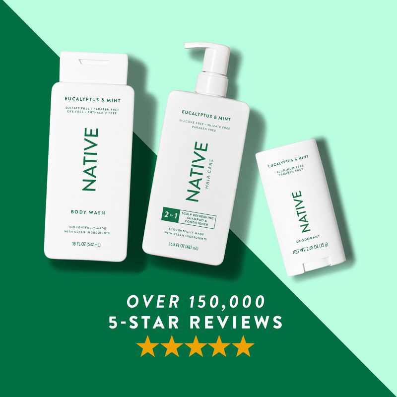 slide 6 of 10, Native Solid Deodorant for Women & Men - Eucalyptus & Mint - Aluminum-Free 2.65oz, 2.65 oz