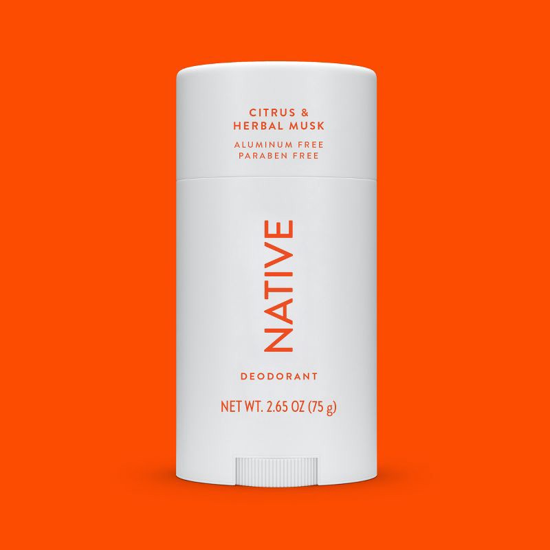 slide 8 of 10, Native Solid Deodorant for Men & Women - Citrus & Herbal Musk - Aluminum-Free 2.65oz, 2.65 oz