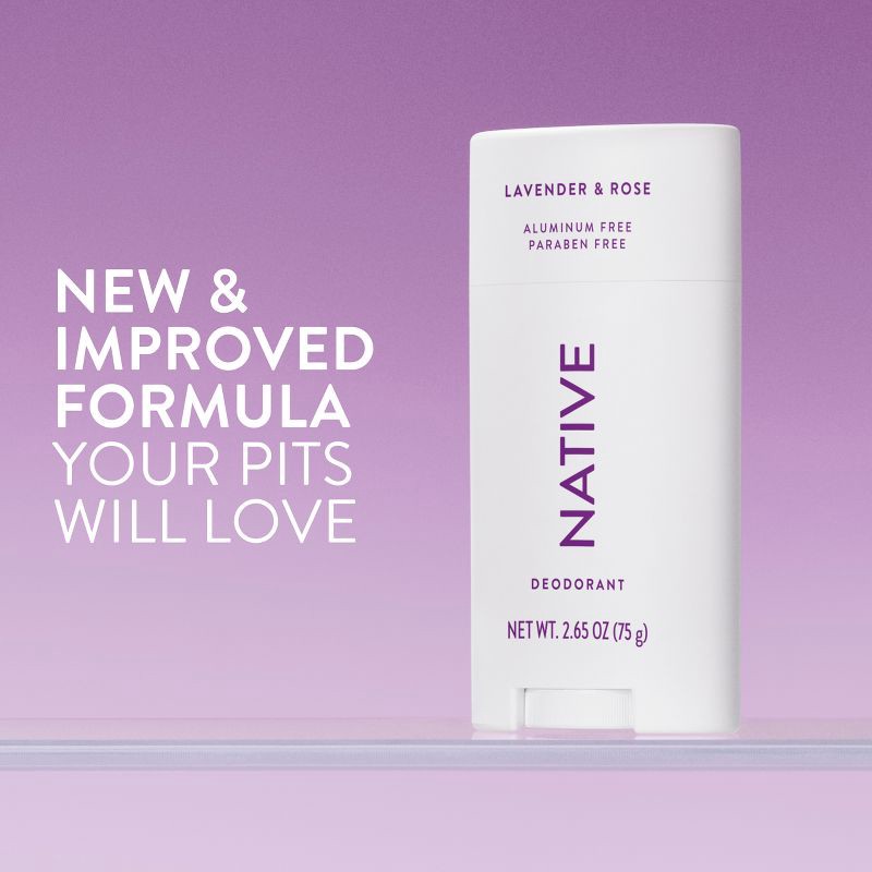 slide 2 of 10, Native Solid Deodorant for Women & Men - Lavender & Rose - Aluminum-Free 2.65oz, 2.65 oz