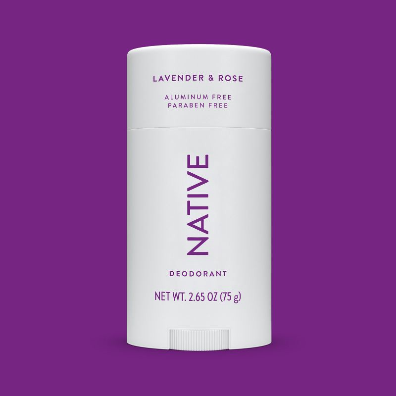 slide 8 of 10, Native Solid Deodorant for Women & Men - Lavender & Rose - Aluminum-Free 2.65oz, 2.65 oz