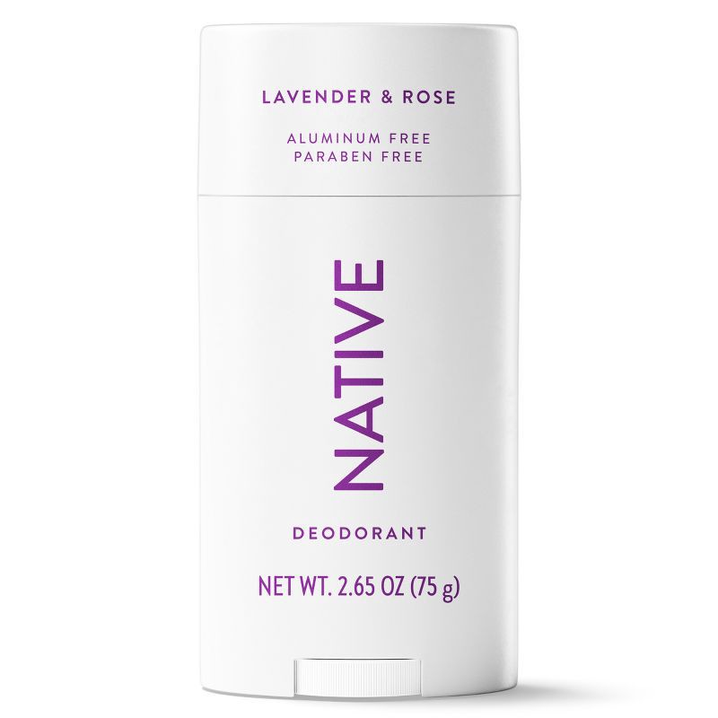 slide 9 of 10, Native Solid Deodorant for Women & Men - Lavender & Rose - Aluminum-Free 2.65oz, 2.65 oz