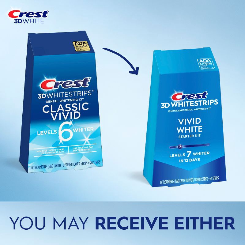 slide 3 of 10, Crest 3D Whitestrips Vivid White Teeth Whitening Kit - 12 Treatments, 1 ct
