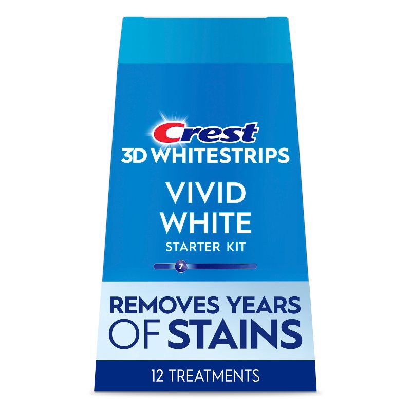 slide 1 of 10, Crest 3D Whitestrips Vivid White Teeth Whitening Kit - 12 Treatments, 1 ct
