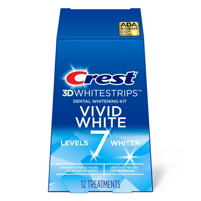 slide 7 of 8, Crest 3D Whitestrips Vivid White Teeth Whitening Kit - 12 Treatments, 1 ct