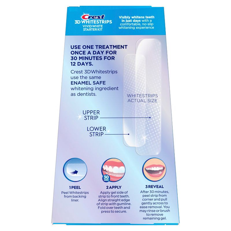slide 10 of 10, Crest 3D Whitestrips Vivid White Teeth Whitening Kit - 12 Treatments, 1 ct