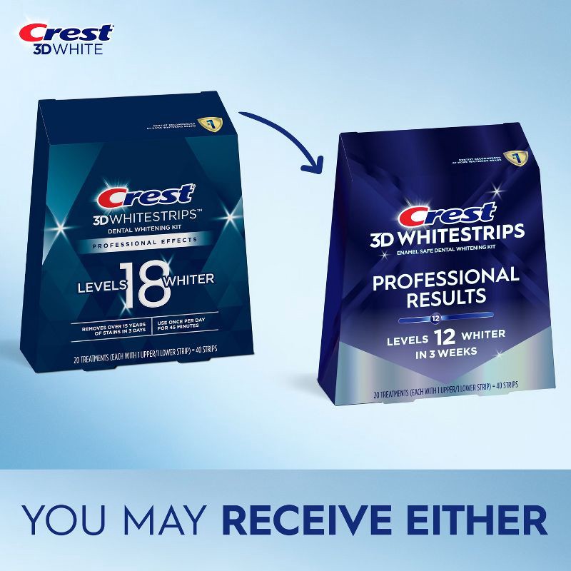 slide 3 of 10, Crest 3D Whitestrips Professional White Teeth Whitening Kit - 20 Treatments, 1 ct