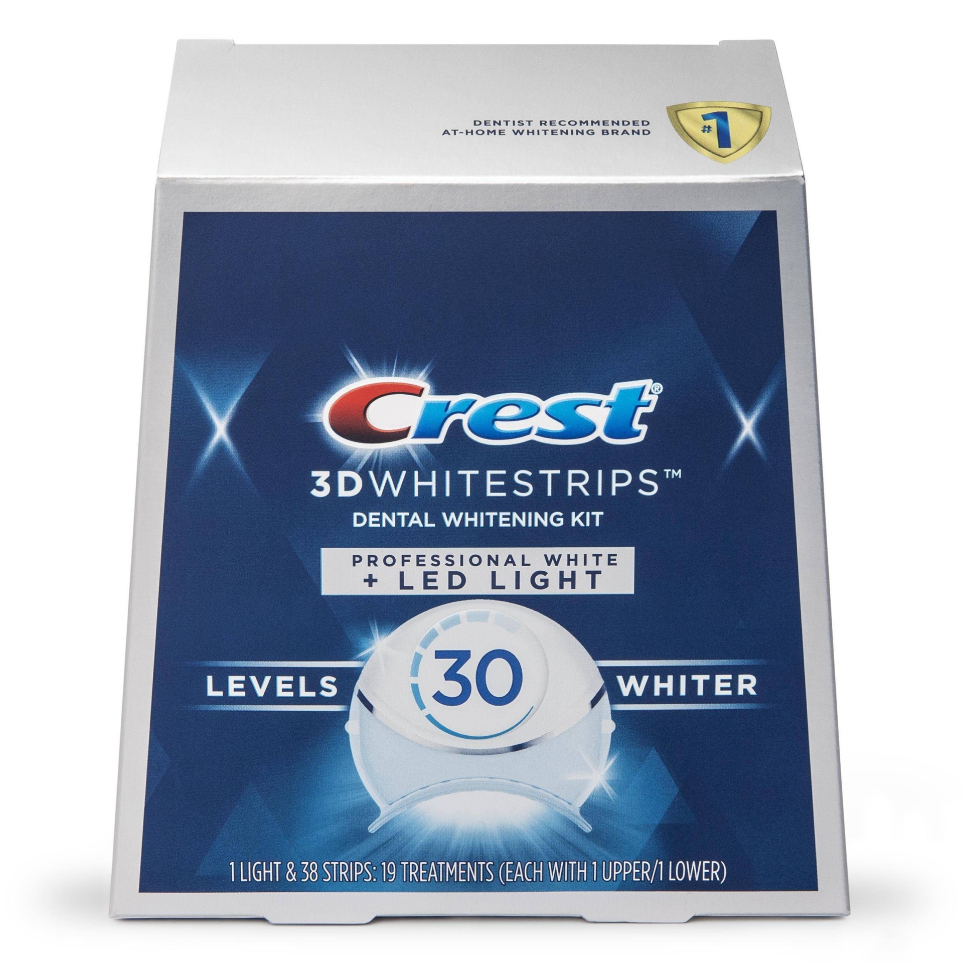 slide 1 of 5, Crest 3D Whitestrips Professional White with Hydrogen Peroxide + LED Light Teeth Whitening Kit - 19 Treatments, 1 ct