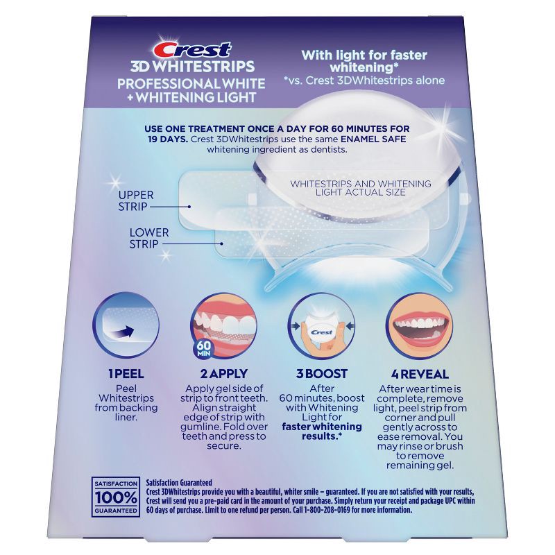slide 10 of 10, Crest 3D Whitestrips Professional White with Light Teeth Whitening Kit - 19 Treatments, 1 ct