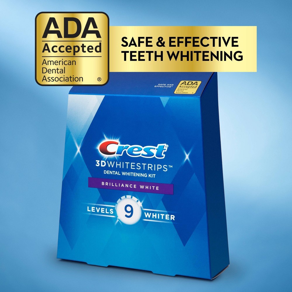 slide 3 of 9, Crest 3D No Slip Whitestrips Brilliance White Teeth Whitening Kit with Hydrogen Peroxide - 16 Treatments, 1 ct