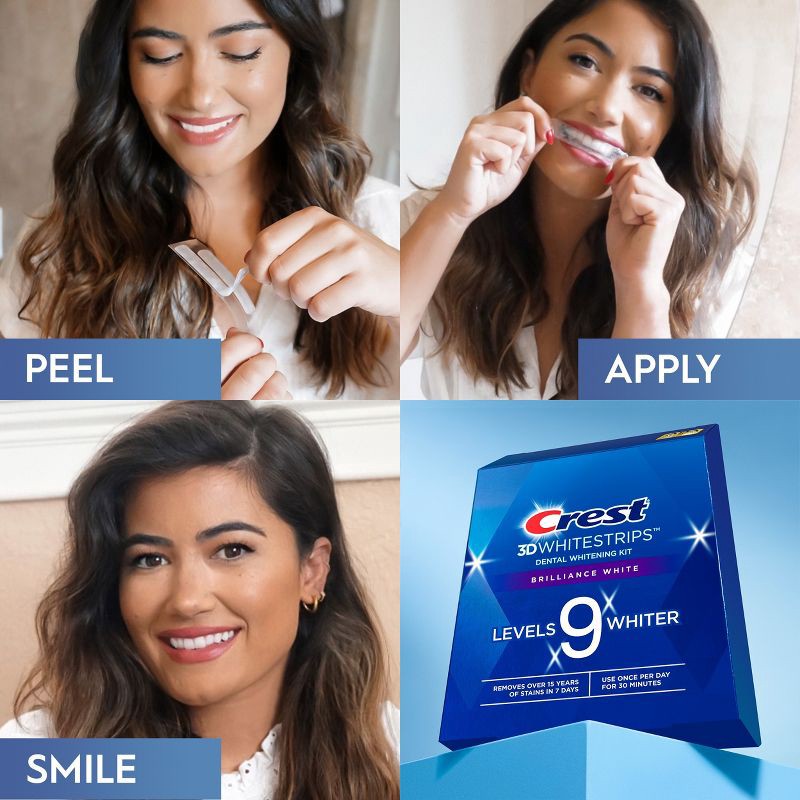 slide 4 of 7, Crest 3D Whitestrips Brilliance White Teeth Whitening Kit, 16 Treatments, 1 ct