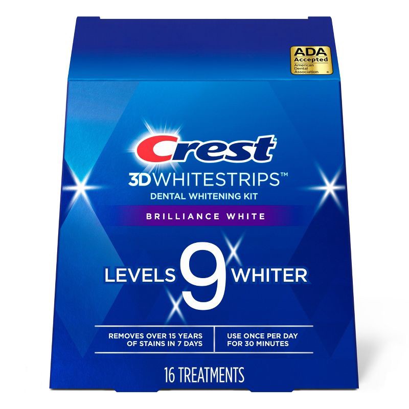 slide 1 of 7, Crest 3D Whitestrips Brilliance White Teeth Whitening Kit, 16 Treatments, 1 ct