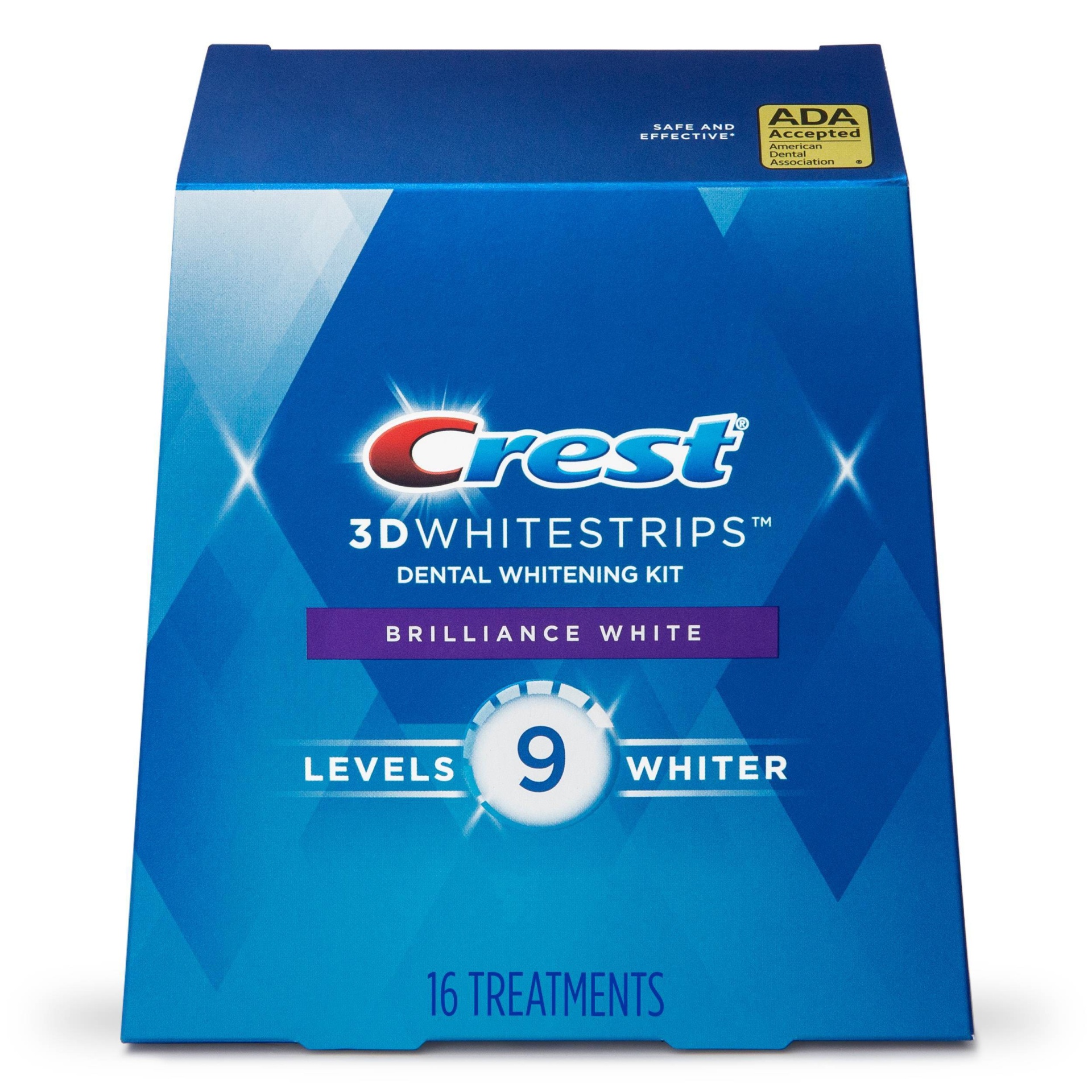 slide 1 of 9, Crest 3D No Slip Whitestrips Brilliance White Teeth Whitening Kit with Hydrogen Peroxide - 16 Treatments, 1 ct