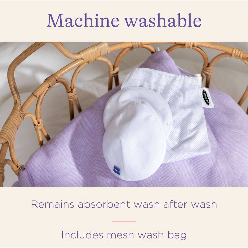 slide 6 of 10, Lansinoh Washable Nursing Pads with Mesh Wash Bag - White - 4ct, 4 ct