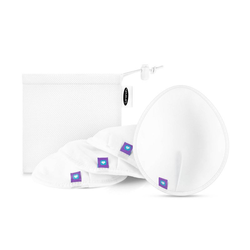 Lansinoh Washable Nursing Pads with Mesh Wash Bag - White - 4ct 4 ct