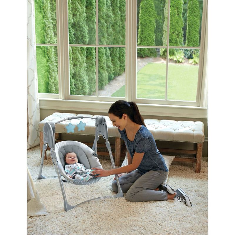 slide 5 of 6, Graco Slim Spaces Compact Baby Swing - Humphry, 1 ct