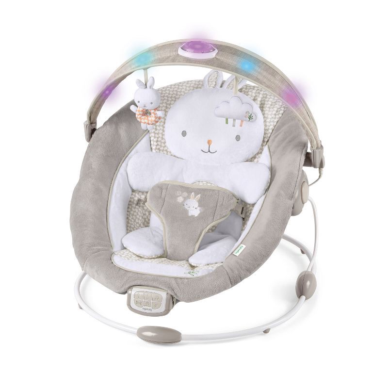 slide 2 of 16, Ingenuity InLighten Baby Bouncer Seat, Light Up Toy Bar, Bunny Tummy Time Pillow Mat - Twinkle Tails, 1 ct