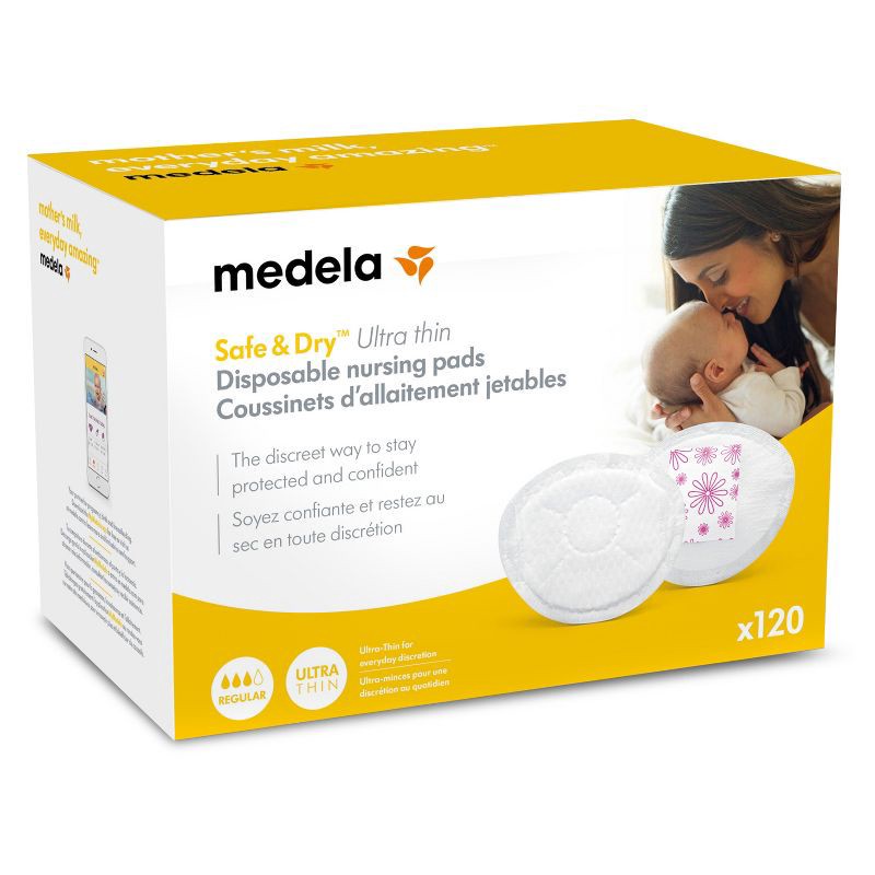 slide 1 of 1, Medela Safe & Dry Ultra Thin Disposable Nursing Pads - 120ct, 120 ct