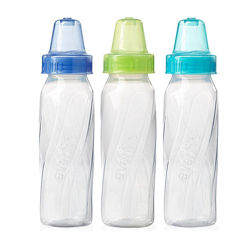 slide 2 of 6, Evenflo Feeding Classic Clear Plastic Baby Bottles - 8oz/3pk, 3 ct; 8 oz