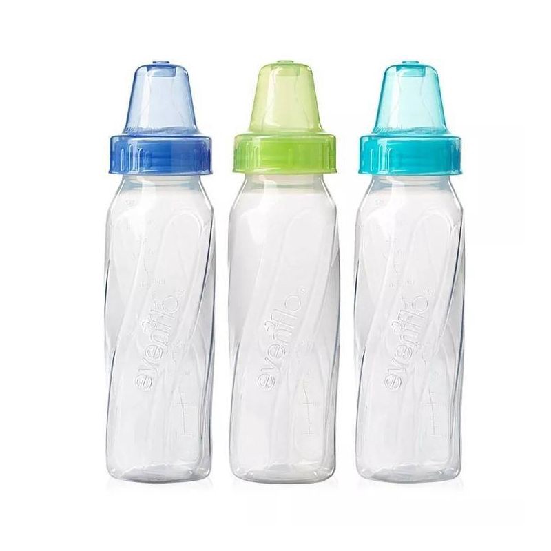slide 2 of 6, Evenflo Feeding Classic Clear Plastic Baby Bottles - 8oz/3pk, 3 ct; 8 oz