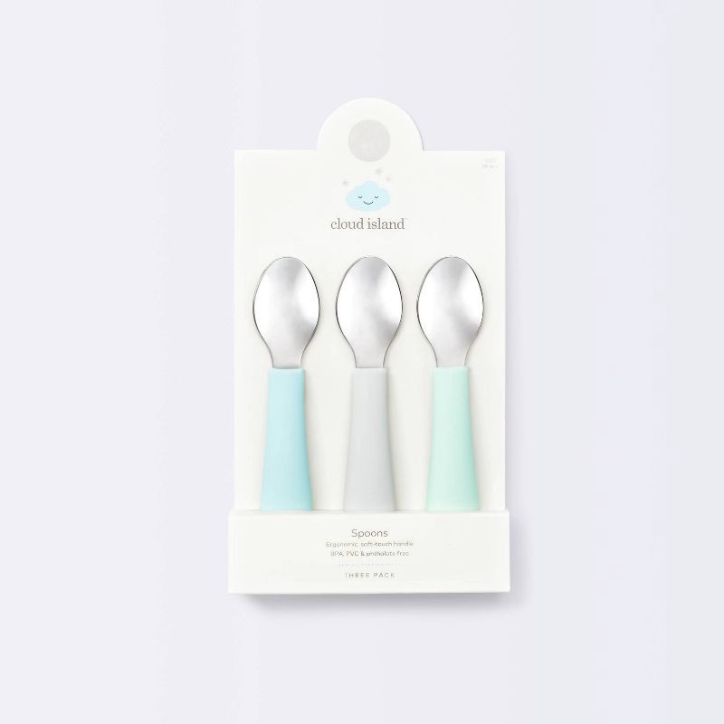slide 3 of 3, Stainless Head Spoon - Cloud Island™ 3pk, 3 ct