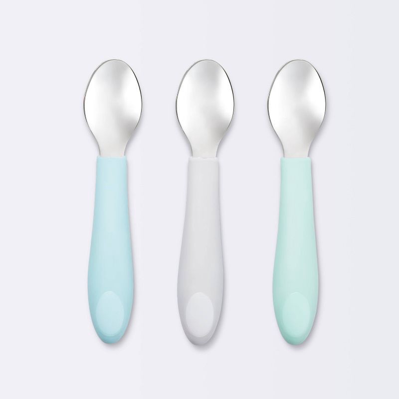 slide 1 of 3, Stainless Head Spoon - Cloud Island™ 3pk, 3 ct