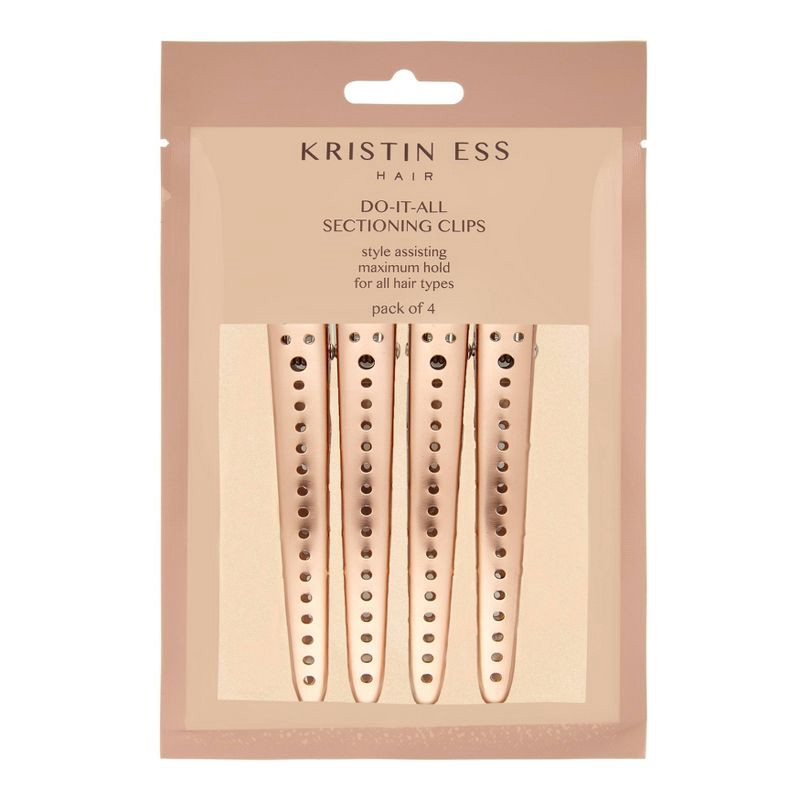 slide 1 of 3, Kristin Ess Do-It-All Sectioning Clips for Hair Styling + Blow Drying - Non Slip, No Crease - 4ct, 4 ct