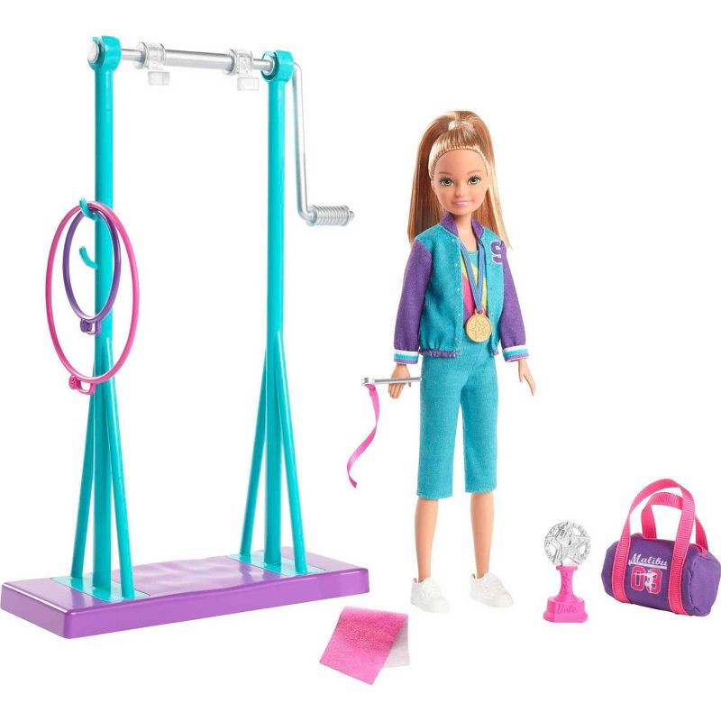 slide 1 of 6, Barbie Team Stacie Doll Gymnastics Playset with Accessories, 1 ct