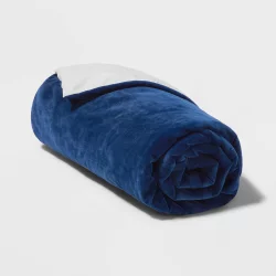 60"x40" 6lbs Waterproof Removable Cover Weighted Blanket Blue - Pillowfort