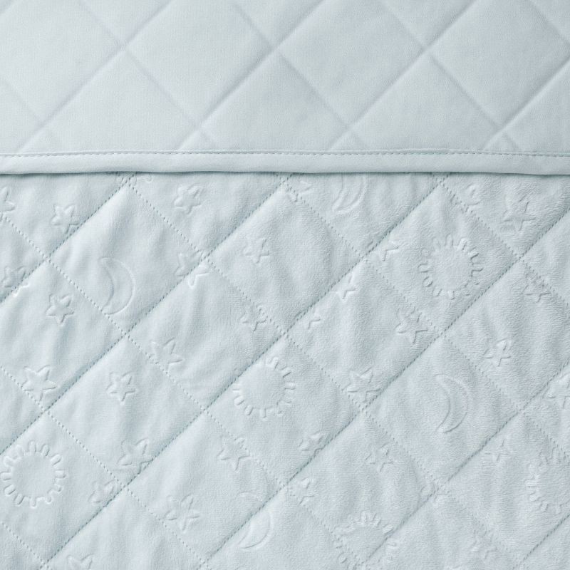 slide 3 of 3, Waterproof Sleep Anywhere Kids' Pad Gray - Pillowfort™: Twin Size Mattress Pad, Velvet, OEKO-TEX Certified, 1 ct