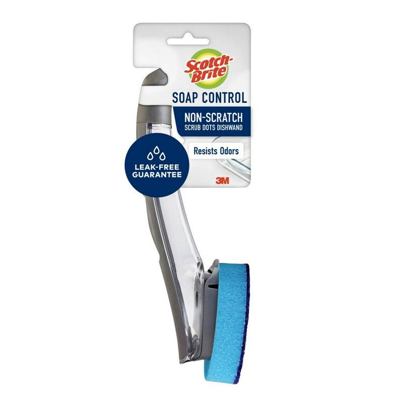 slide 12 of 15, Scotch-Brite Advanced Soap Control Non - Scratch Scrubber Dishwand, 1 ct