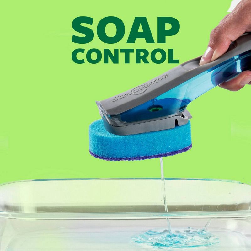 slide 8 of 15, Scotch-Brite Advanced Soap Control Non - Scratch Scrubber Dishwand, 1 ct