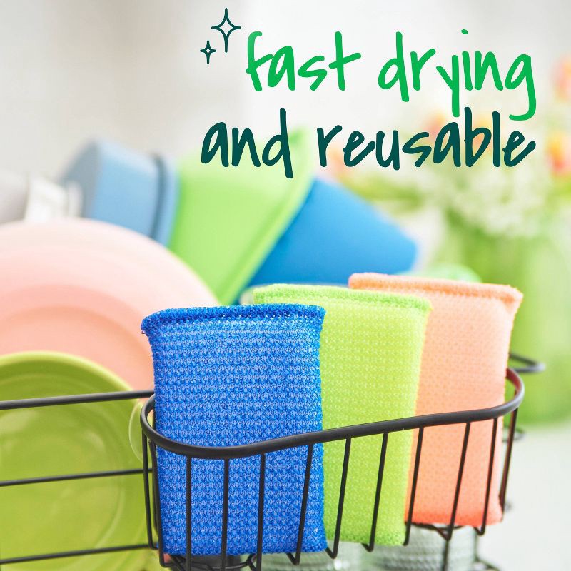 slide 4 of 11, Scotch-Brite Dobie Non-Scratch and Fast-Drying Multicolor Scrubbing Pads - 3ct, 3 ct