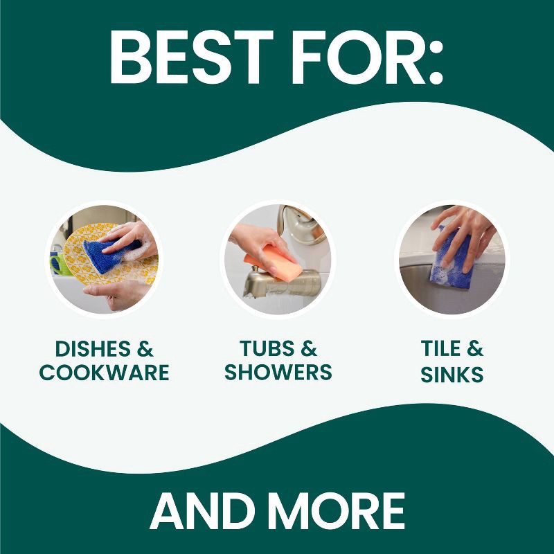 slide 5 of 11, Scotch-Brite Dobie Non-Scratch and Fast-Drying Multicolor Scrubbing Pads - 3ct, 3 ct